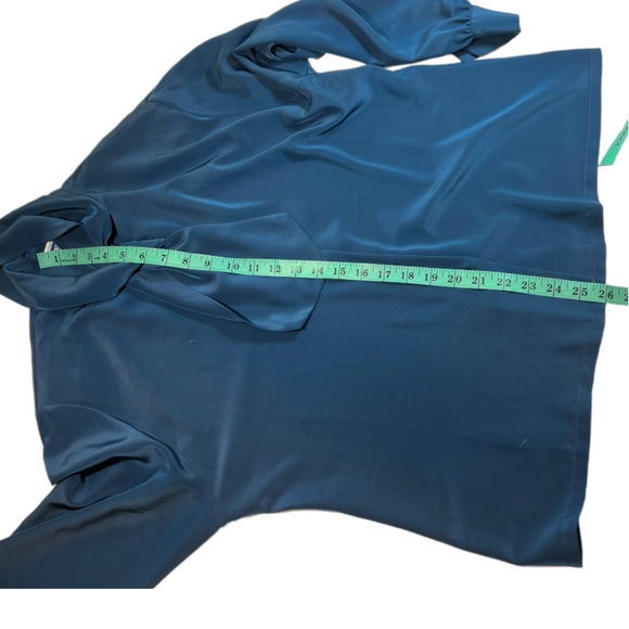 Vintage Pendleton Teal Silky Blouse size 14P - Picture 15 of 16